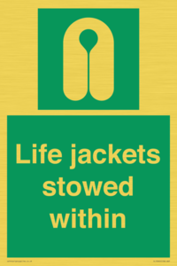 Life jackets stowed within